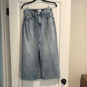 Pistola Light Blue Denim Maxi Skirt with Front Slit